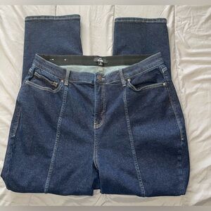 Lularoe Jeans Capri Wash Straight Leg Seam Front Stretch Denim Women’s Size 36